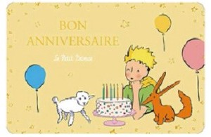 箔押し加工　Le Petit Prince 星の王子様　ポストカード■フランス直輸入☆Happy Birthday