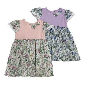 Kids' Casual Dress Lace Sleeve Floral Pattern One-piece Dress 100 ~ 140cm Made in Japan
