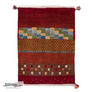 ギャッベ　ペルシャ　イラン　オーガニックウール　絨毯　ラグ　玄関マットL (約60×90cm）G773　65×84cm