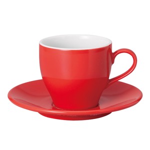 Mino ware Cup & Saucer Set Red Saucer Western Tableware Made in Japan