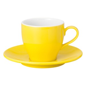 【ロゴ/名入れ】アメリカン カップ&ソーサー 黄色[日本製/美濃焼/洋食器/業務用]