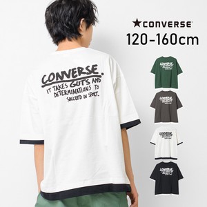 Kids' Short Sleeve T-shirt CONVERSE Big Tee Layered Tops Boy Cut-and-sew