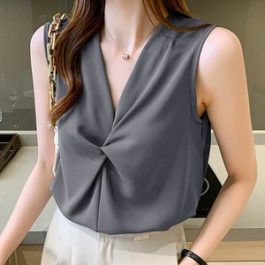 Button Shirt/Blouse Front Sleeveless