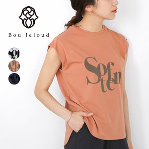 T-shirt Accented French Sleeve Flocking Finish Cut-and-sew