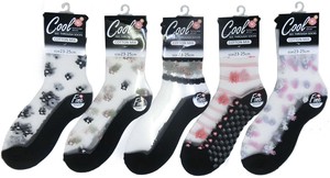 Crew Socks Pattern Assorted Spring/Summer Socks Cotton Blend