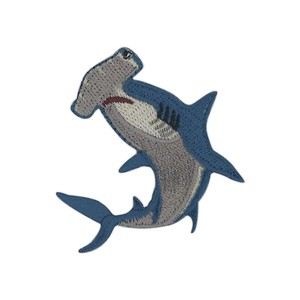 【ワッペン】シュモクザメ　図鑑コレクション　ハンマーヘッドシャーク　鮫　サメ【入園入学】