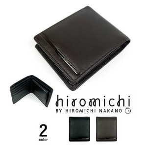 【全2色】 hiromichi nakano ヒロミチ・ナカノ ソフト リアルレザー スリム 2つ折り 財布（6hn752）