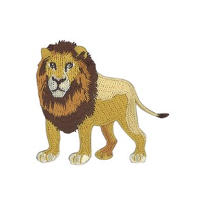 【ワッペン】ライオン　図鑑コレクション　動物　獅子　らいおん　【入園入学】