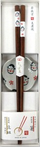 食洗箸・豆皿セット　おかめ　日本製 made in Japan