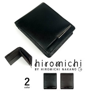 2色 hiromichi nakano ヒロミチ・ナカノ ソフト リアルレザー 2つ折り 財布 ショートウォレット（6hn753）