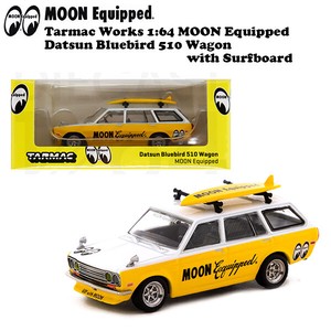 Tarmac Works 1:64 MOON EQUIPPED Datsun Bluebird 510 Wagon with Surfboard【ムーンアイズ】ミニカー