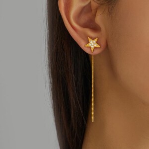 Pierced Earrings Titanium Post 2Way Star Stars Jewelry Made in Japan