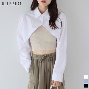 Button Shirt/Blouse Plain Color Long Sleeves Cropped Tops Short Length
