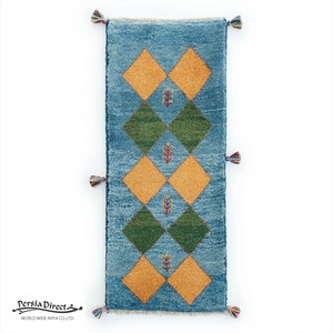 ギャッベ　ペルシャ　イラン　オーガニックウール　絨毯　細長いサイズS (約40×120cm）G904　45×110cm