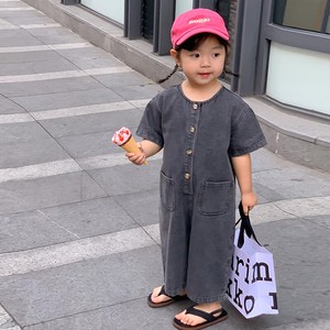 韓国スタイル　デニムジャンプスーツ　 ベビー　新生児　キッズ　子供服