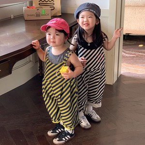 韓国スタイル　ストライプサスペンダーカジュアルパンツ　 ベビー　新生児　キッズ　子供服