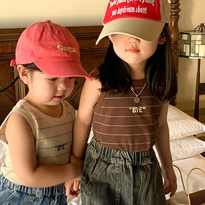 韓国スタイル　ノースリーブクルーネックベストトップ　 ベビー　新生児　キッズ　子供服