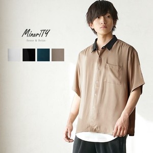 【SALE】スナップボタンミニカラークレリックシャツ半袖シャツ／MinoriTY