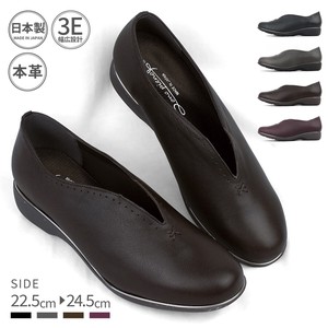 柔らかな上質の本革素材で足に馴染む日本製カジュアルシューズ スリッポン フラットシューズ