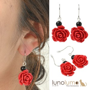 Pierced Earringss Red Flower Casual Ladies'