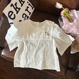 韓国スタイル　刺繍シャツ キッズフラワーラペルシャツ　 ベビー　新生児　キッズ　子供服