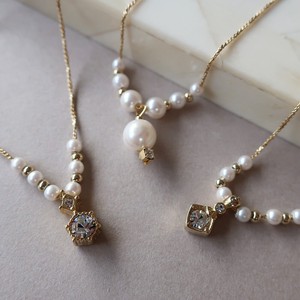 Gold Chain Pearl Necklace Pendant Jewelry Made in Japan