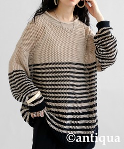 Antiqua Sweater/Knitwear Knitted Tops Openwork Ladies' Border