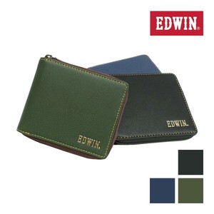 エドウイン EDWIN 財布 サイフ 二つ折財布 メンズ レディース ラウンドジップ メタリックレター