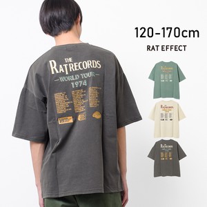 【2023夏】RAT RECORDSピグメントビッグTシャツ カットソー 半袖 ゆったり 夏 涼しい 子供服 男の子