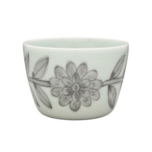 Hasami ware Side Dish Bowl Gray Flower Daisy Made in Japan