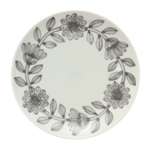 Hasami ware Main Plate Gray Flower Daisy Casual M Made in Japan
