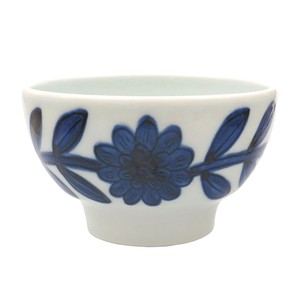 Hasami ware Donburi Bowl Flower Blue Daisy Casual M Made in Japan