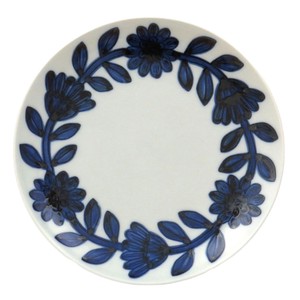 Hasami ware Main Plate Flower Blue Daisy Casual M Made in Japan