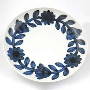 Hasami ware Main Plate Flower Blue Daisy Casual M Made in Japan