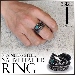 Stainless-Steel-Based Ring Pudding Stainless Steel Feather Men's 2023 New