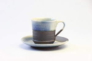 ブルーベリーコーヒー碗皿　信楽焼 日本製 made in Japan