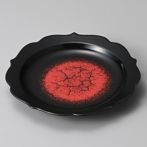 稜花黒紅24cm皿　　【日本製　陶磁器】