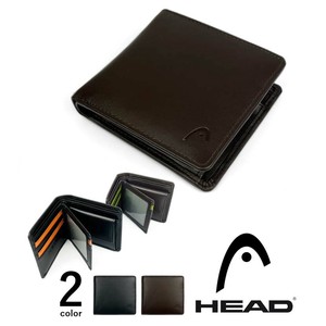 【全2色】 HEAD ヘッド リアルレザー バイカラー 中ベラ付き 2つ折り 財布 ショートウォレット（hdw-14）
