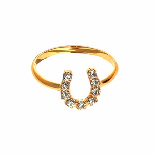 Gold-Based Ring Rings Jewelry Rhinestone Ladies' Made in Japan