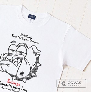 ユニセックス・プリントTシャツ　"ペンシル犬-BLACK"　ホワイト　半袖 Tシャツ