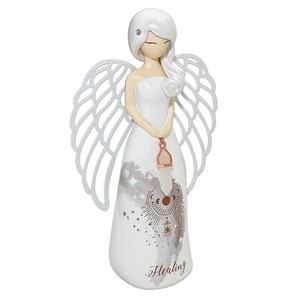 置物 癒しの天使 ホワイト 白 クリアクォーツ(水晶) ドール ギフト 母の日 結婚祝い 2023新作