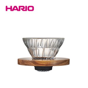 『HARIO』V60耐熱ガラス透過ドリッパー01 オリーブウッド1〜2杯用 VDGR-01-OV   HARIO（ハリオ）