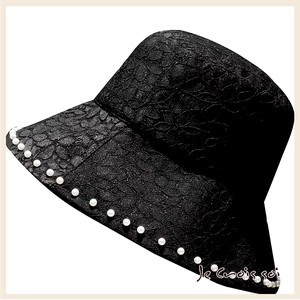 エレガントな帽子　レースパール飾りが可愛い帽子