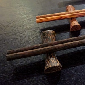 ココナッツ箸＆箸置きセット ブラウン 木製 シンプル 木目 アジアンテイスト