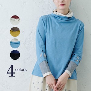 T-shirt Color Palette Embroidered Switching Autumn/Winter