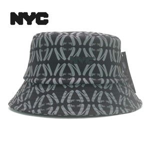 【年間品】NYCライセンス総柄フロントバケットハット　ヤング帽子