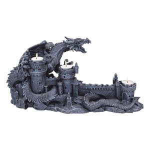 怒りのドラゴン彫像 キャンドルホルダー彫刻 アート装飾置物 コレクション 贈り物 輸入品