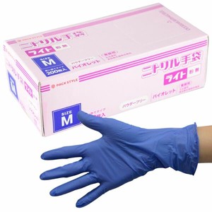 PSニトリル手袋 ライトH紫･粉無 M パックスタイル