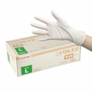 Rubber/Poly Disposable Gloves White Bird L