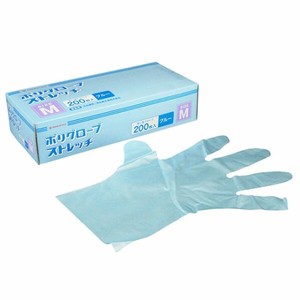 Rubber/Poly Disposable Gloves M